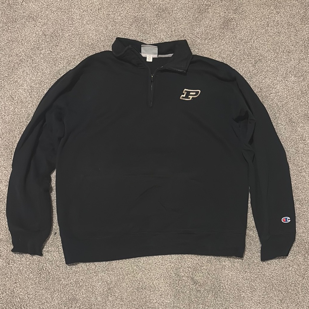 Champion Black Zip Up Sweater Athletic Casual